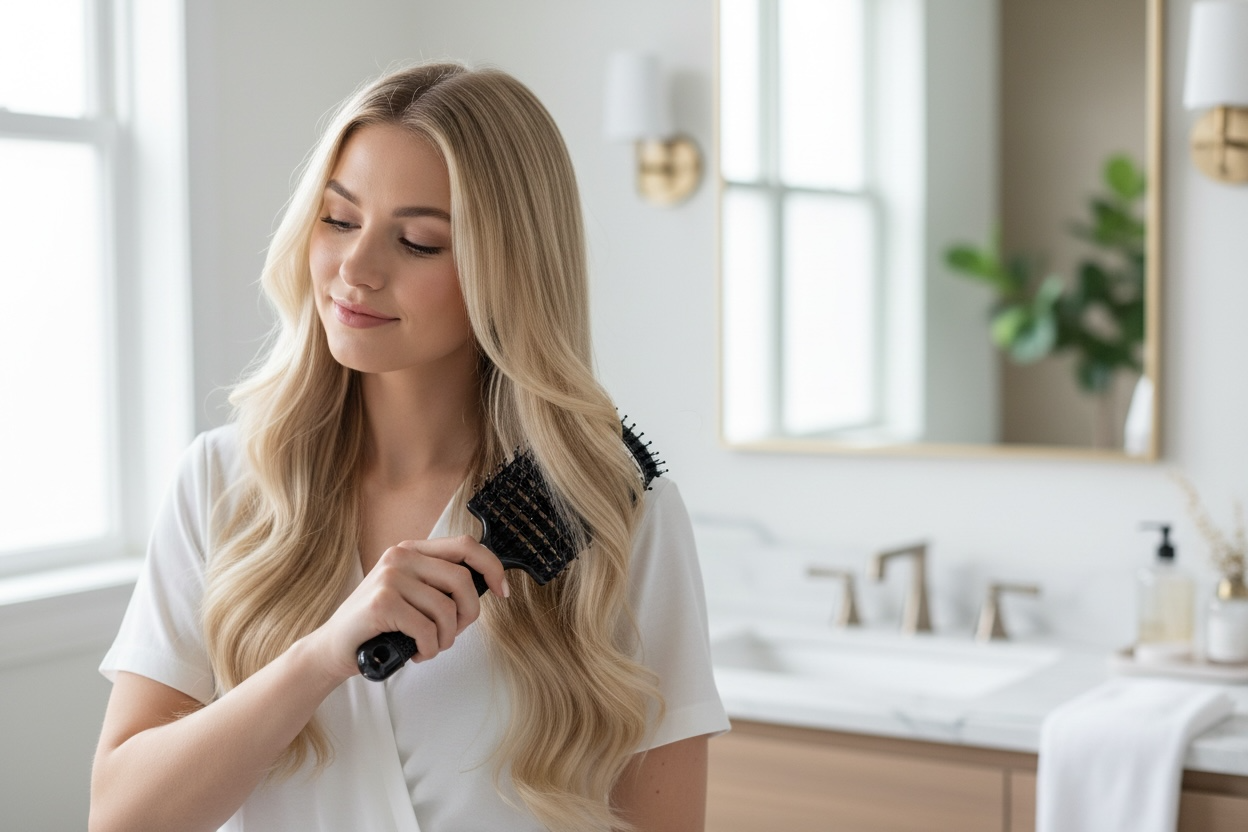 Professional Detangling Boar Bristle Brush for Hair Extensions