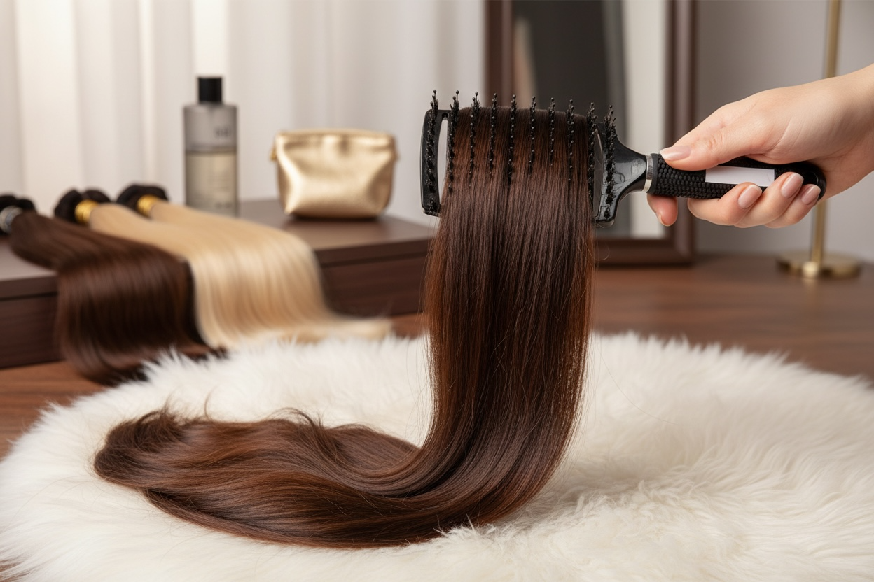 Professional Detangling Boar Bristle Brush for Hair Extensions